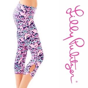 Lilly Pulitzer Crop Leggings, Pop-Up Lobster Roll Navy, sz M